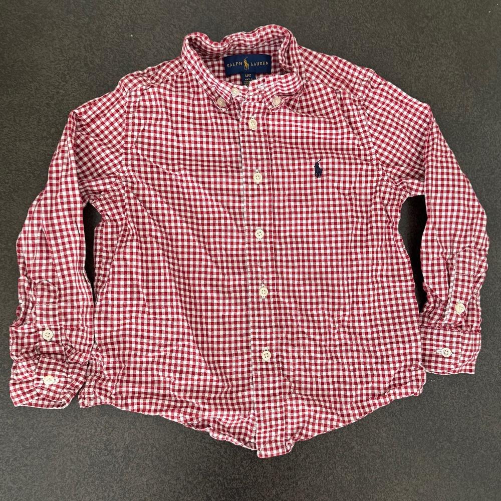 Polo Ralph Lauren Red Gingham Button Down - Size 4T